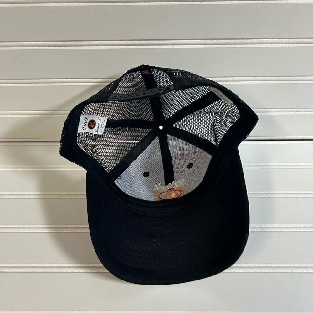Tito's Vodka Handmade Austin Texas Black Mesh Snapback Hat Cap